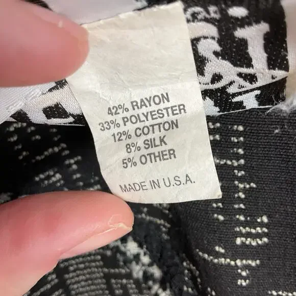 Vintage Donna Jessica Boho Art To Wear Patchwork Blazer Black and White Size 1 - Picture 9 of 12